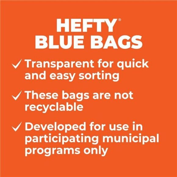 Hefty Blue Trash Bags, Blue, 13 Gallon, 60 Count - Picture 3 of 7